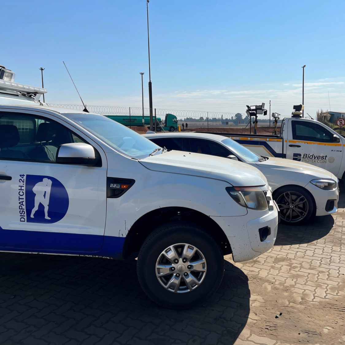 D24 fleet lined up on a client yard
