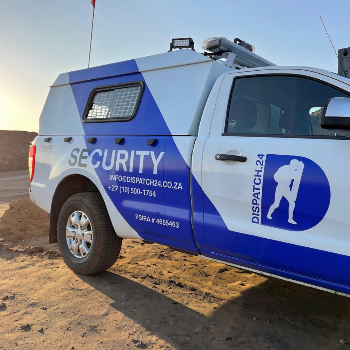 Protected transport vehicle at first light